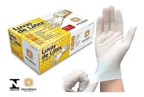 Luva de Procedimento de Látex com Pó c/100 Descarpack - Imagem 2