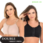 Sutiã Pós Cirúrgico Double com 2 (1 Preto 1 Bege) New Form