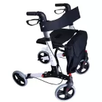 Andador 4 Rodas Luxo com Bolsa Adulto Cinza MOD01 Dilepe