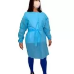 Avental Descartável Manga Longa 50Gr Azul Fox